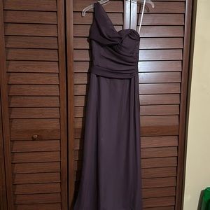 Plum mesh long dress